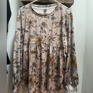 SHEIN Floral Print Blouse in Warm Tones